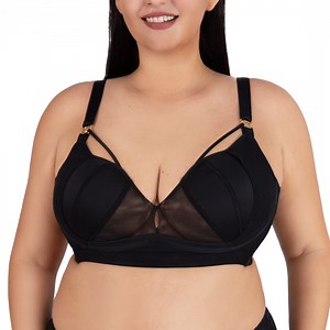 ANYIRIS Plus Size Minimizer Wireless Bras for Women No Underwire Unlined Comfort Everyday Bra with Support and Lift (Black, 40C)