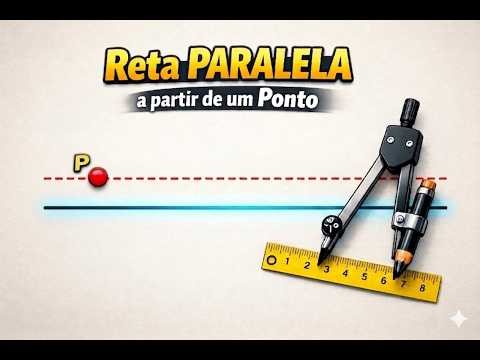 Como traçar uma Reta PARALELA a partir de um Ponto (Passo a passo com Régua e Compasso)