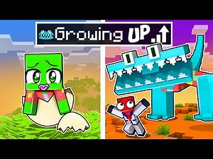 GROWING UP as CYAN RAINBOW FRIEND in Minecraft!