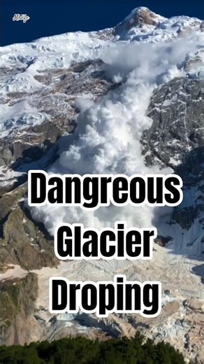 Glacier Falling Right Before Our Eyes #travel #mountains #viral