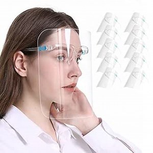 10 PCS Safety Face Shields with Glasses Frames (Pack of 10) - Anti-Fog Ultra Clear Protective Full Cover Face Shields for Eyes, Nose, Mouth, PET Plastic Sanitary Droplet Splash Guard: Amazon.com: Tools & Home Improvement