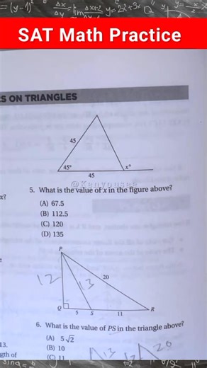 43K views · 537 reactions |  SAT Math Challenge — Can You Solve It? This question stumps a lot of test-takers. If you’re preparing for the SAT, here’s your chance to test your skills. Before you check my step-by-step solution, try solving it on your own! ✏ Comment your answer, then watch how I break it down into simple steps. Even if you get it wrong, you’ll learn a strategy you can use on the real test. | Ken you see | Facebook