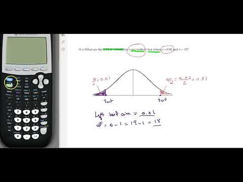 Finding the critical values of a two tailed t-distribution using TI-84 caculator