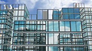 Real Estate Abstract Building Process Time Lapse. Many Skyscrapers Growing Up Fast Under the Clouds Running. Buildings Rising 3d Animation with Green Screen Mask. 4k UHD 3840x2160