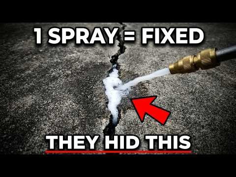 $1 Spray STRIPS ALL Concrete Cracks. PERMANENTLY. BIG CONCRETE BURIED THIS.