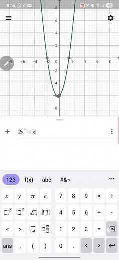 escribir una función cuadrática en geogebra