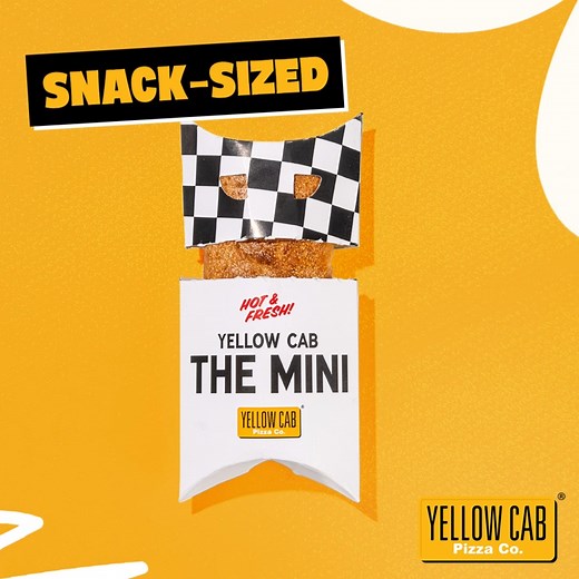 Don’t let the size fool you. The Mini is snack-sized, flavor-packed, and built for full-on cravings! For only P89, you can grab it in two flavors: 🍕 Pepperoni 🧀 Ham & Cheese Available starting November 24 for dine-in, takeout, and bulk orders at select Yellow Cab Pizza stores: https://tinyurl.com/YCP-TheMini | Yellow Cab Pizza Co.
