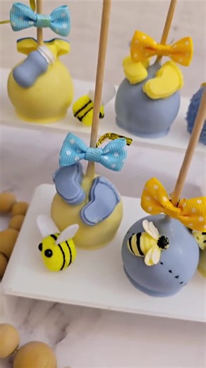 Cake Pops Winnie the Pooh Honey and Bee Winnie the Pooh Mommy to Be Bee Reveal Party Baby Shower Annyversary Cake Pop on a Stand - Etsy