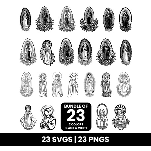 Virgen De Guadalupe SVG Bundle, Our Lady of Guadalupe SVG PNG, Virgin Mary Svg Png, Catholic Art, Religious Svg, Digital Download - Etsy