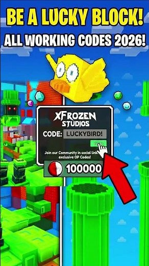 ALL NEW WORKING CODES in Be A Lucky Block (Roblox) 2026! FREE Spin Tokens!