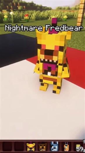 Nightmare Fredbear Minecraft Mod #fnaf #minecraft #shorts
