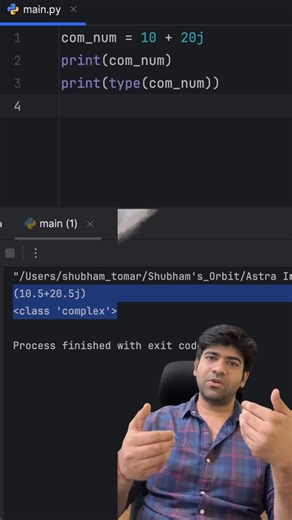Shubham Tomar | We can write complex numbers in float and decimal forms with some constraints #coding #python | Instagram