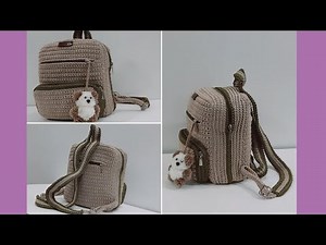 Make easy Crochet Backpack with multiple pockets, practical and chic, for Boys and Girls