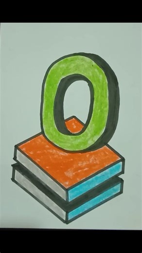 How to draw 3D figure zero in numerical #art #zero #illusion