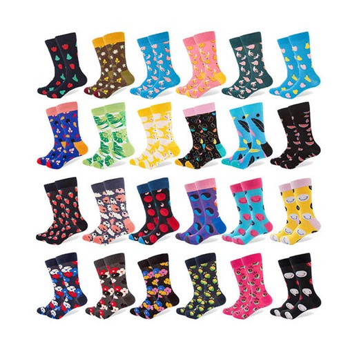 Wholesale Colorful Stylished Men's Unique Patterned Maple Cotton Funkied Colored Mens Crazied Novelty  Dress Socks for Men