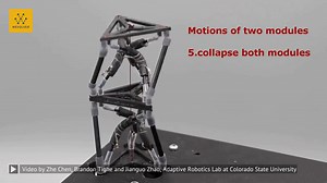 For robots to successfully locomote in different environments, it is better to equip them with multiple modes of locomotion. Multimodal locomotion for existing robotic systems is generally realized by integrating multiple mechanisms into a single robot. These robots are generally cumbersome or challenging to control and actuate. Recently, shape-morphing structures are utilized to enable reconfigurable and multifunctional robots. In this article, the authors present a novel origami-inspired modul