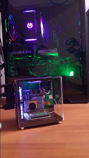 Raspberry Pi Mini PC Tower with OLED Screen