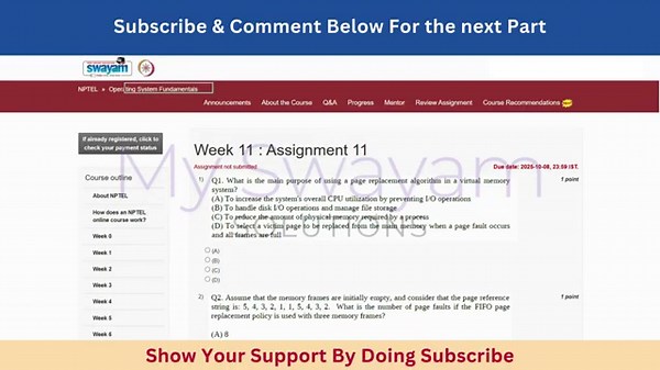 Operating System Fundamentals Week 11 || NPTEL ANSWERS || MYSWAYAM || #nptel #nptel2024 #myswayam