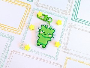 ALIEN CAT Gleep Glorp Green Alien Cat Acrylic Keychains | Cute Acrylic Charms | Clear Acrylic Accessories | Meme Cat Keychain - Etsy