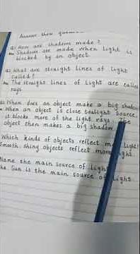 class 2 science, light and shadow