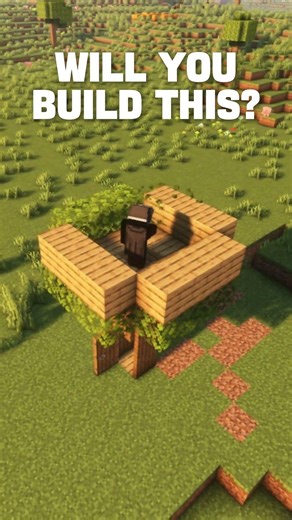 EASIEST 1x1 Tree House Tutorial! 🍂 #minecraft #shorts