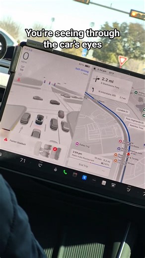 You’re seeing how the car detects and tracks every vehicle around it in real time. This is Tesla.