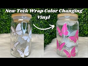 New Teck Wrap Color Changing Vinyl | How to Apply a Vinyl Decal to Beer Can Glass | Easy Cricut DIY