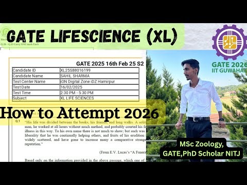 How to attempt GATE 2026 Lifescience (XL)/ GATE Preparation 2026|GATE Pyqs| GATE LIFESCIENCE XL code