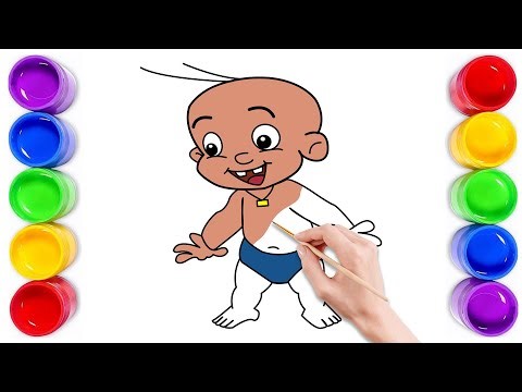 Chota Bheem - Raju Drawing Very Easy to Draw Mighty Raju for kids learning