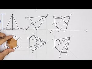 Hexagonal Pyramid whose axis is inclined at 30 degrees to the H.P