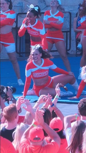 her last cheer competition ever 😭🧡 #cheerleading #cheer #nca #clemson #daytona #cheerleader