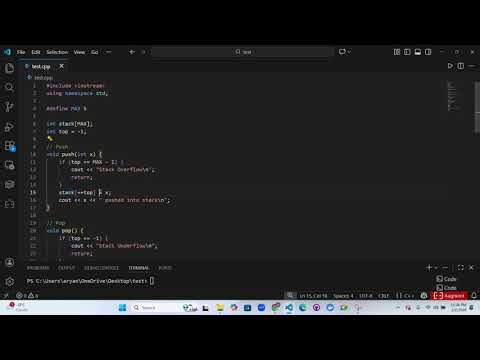 Build a Stack using Array