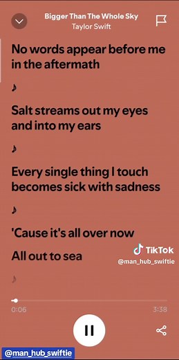 Bigger Than The Whole Sky - Taylor Swift Lyrics