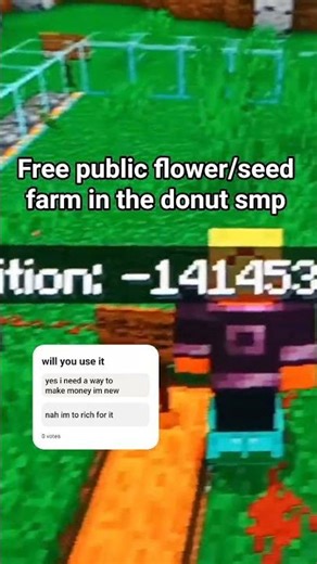 free public flower/seed farm in the donut smp #donutsmp #flowerfarm #trending