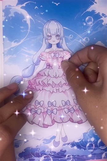 ✨ Cute Paper Doll Dress Transformation | Handmade Stickers 💖