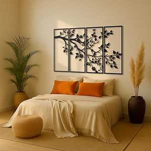Oversized Tree Branch Metal Wall Art – 4 Panel Statement Wall Decor for Modern Homes - Etsy