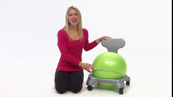 Gaiam Kids Balance Ball Chair - Classic Children's Stability Ball Chair, Alternative School Classroom Flexible Desk Seating for Active Students with Satisfaction Guarantee, Grey/Orange , 35cm