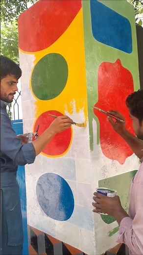 Wall Painting for Decoration | School Gate Beautification | Artwork 🎨