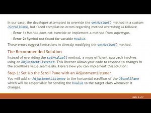 How to Effectively Handle JScrollPane hvalue Changes in Java Swing