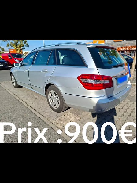 Je vends ma Mercedes-Benz E 250 CDI Break (W212). Première mise en circulation : 02/2011 Moteur : 2.1 CDI Diesel, 150 kW / 204 ch Boîte de vitesses : Automatique Kilométrage : env. 245 000 km Contrôle technique (HU/TÜV) : valable jusqu'en 09/2028 Norme antipollution : Euro 5 Couleur : Gris Carrosserie : Break Le véhicule est en bon état d'usage et est toujours utilisé actuellement. Le moteur et la boîte automatique fonctionnent correctement. Cette Mercedes est spacieuse, confortable et idéale po