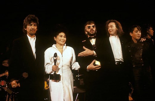 The Beatles are inducted into the Rock And Roll Hall of Fame