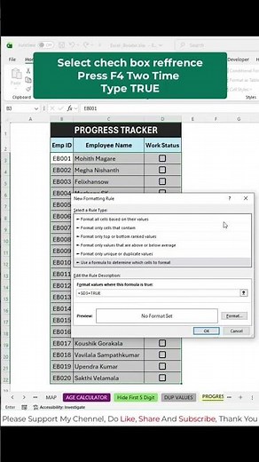 create a smart To-Do List and Progress Tracker in Excel with checkboxes #excel #exceltips