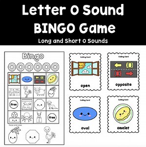 Letter O Sound Bingo Long and Short Sounds