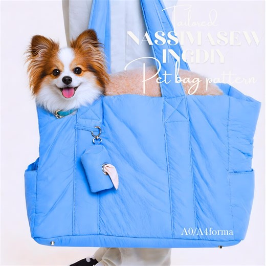 Dog Carrier Bag Sewing Pattern PDF – Quilted Pet Tote & Crossbody Sling, Cat Carrier Pattern, Step-by-Step Instructions,