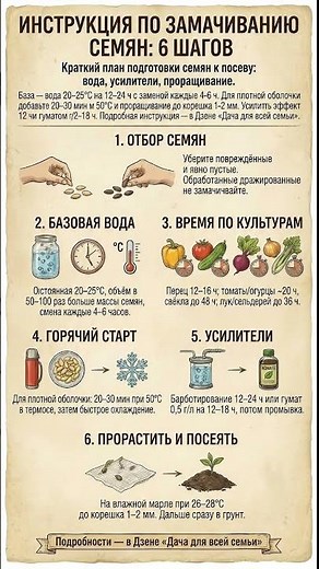 Инструкция по замачиванию семян #совет #огород #семена #рассада #урожай #seeds #инструкция