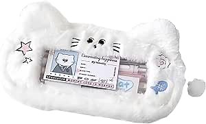 Kawaii Plush Pencil Case for Students - Large Capacity Aesthetic Pencil Pouch, Cute and Organized!, pink