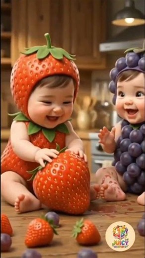 Strawberry Baby & Grape Baby Best Friends! 🍓🍇 | Cute AI Animation