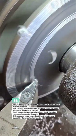 Precision Metal Thread Cutting on CNC Lathe #machining #cnc #metalwork