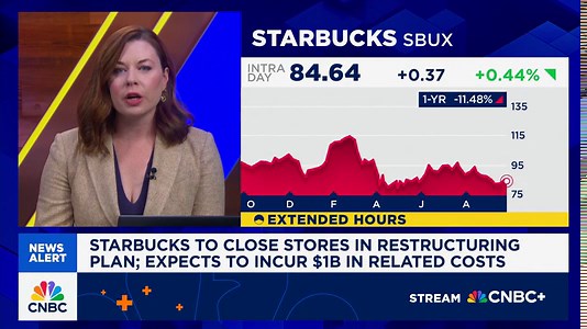 Starbucks to close stores in restructuring plan; expects to incur $1B in related costs