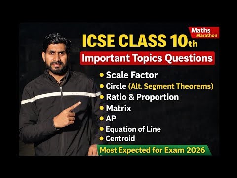 ICSE Class 10 Maths Important Topics One Shot | Most Expected Questions 2026